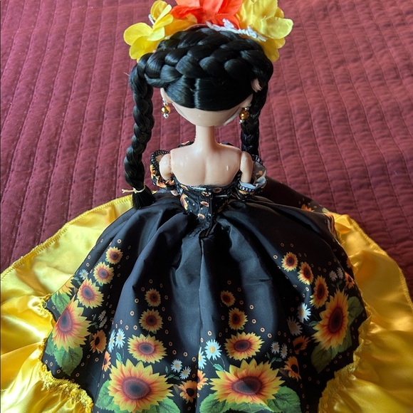 Colorful Day of the Dead Doll with Floral Dress - Picture 5 of 10